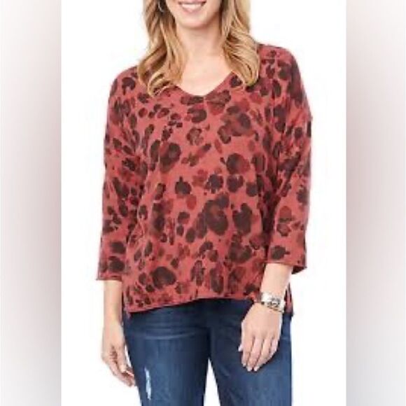 Democracy Cutout Back Leopard Sweater - Picture 1 of 8